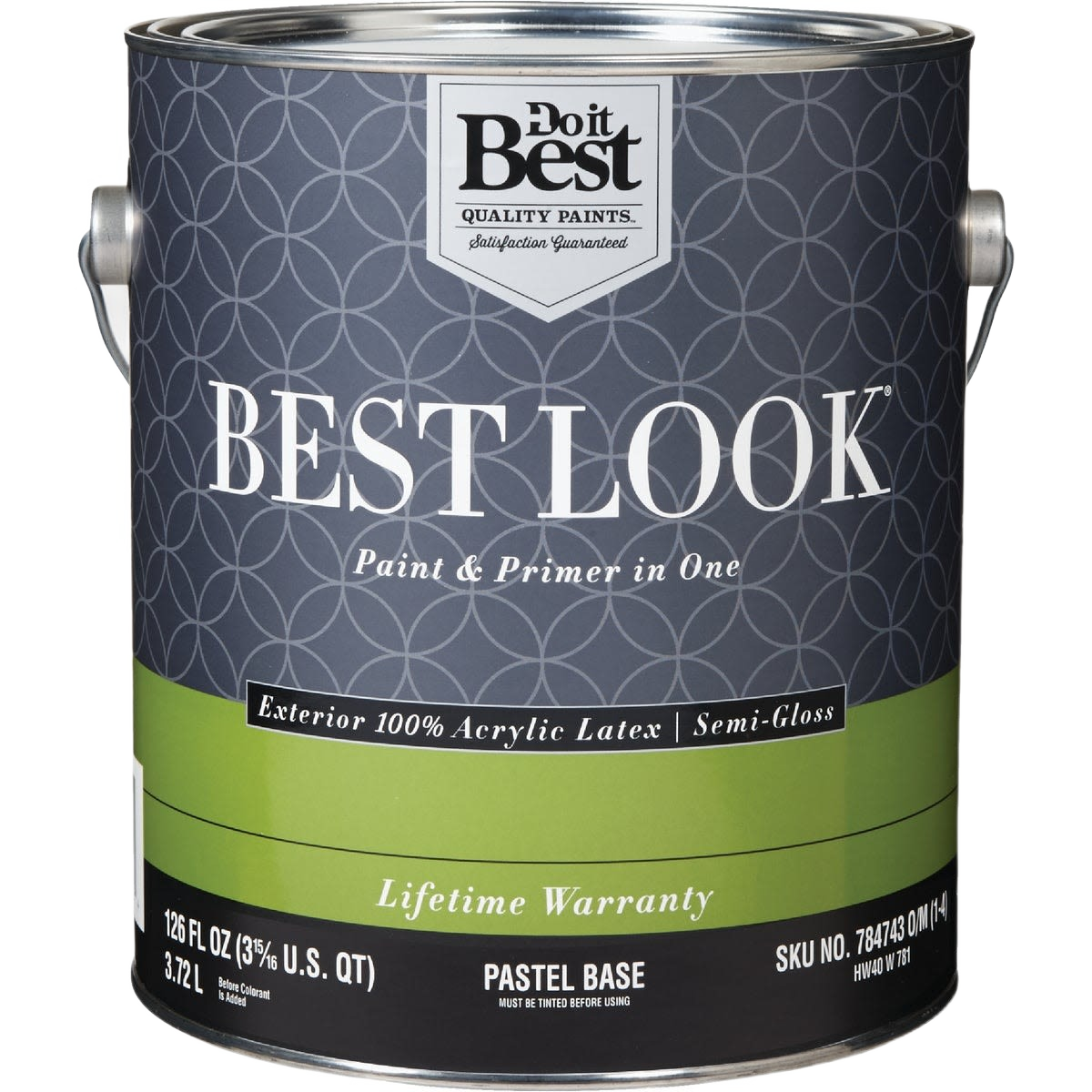 1-gallon exterior latex paint and primer in one with semi-gloss finish for home improvement and outdoor projects