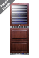 24" Wide Combination Dual-Zone Wine Cellar and 2-Drawer All-Refrigerator (Panels Not Included)
