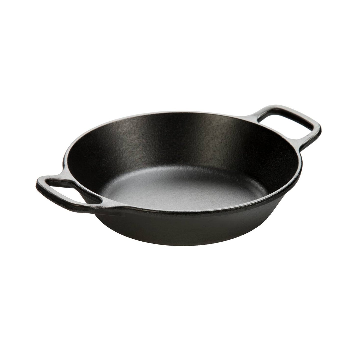 Black cast iron round pan with short handles for versatile cooking in kitchenware under $50 collection