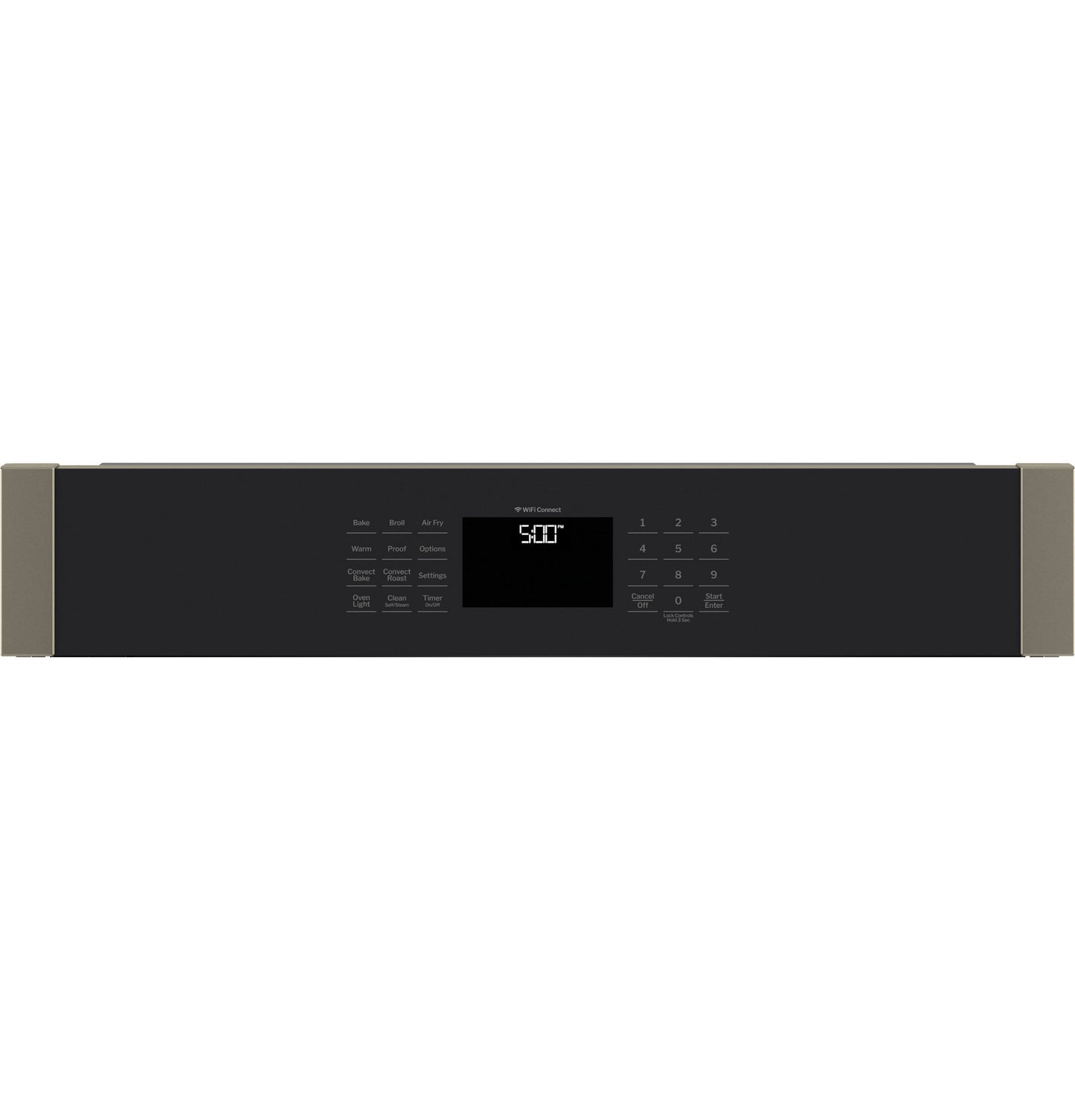 Control panel close-up of GE built-in double wall oven with digital timer and touchpad in Kitchen & Appliances collections