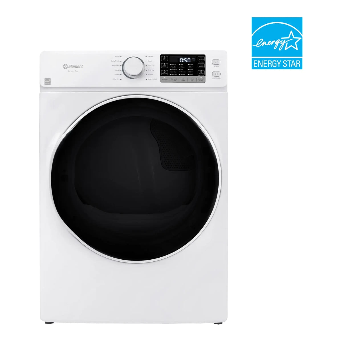 Element Electronics 8.0 cu. ft. Front Load Gas Dryer - White (EFD8027GBW)