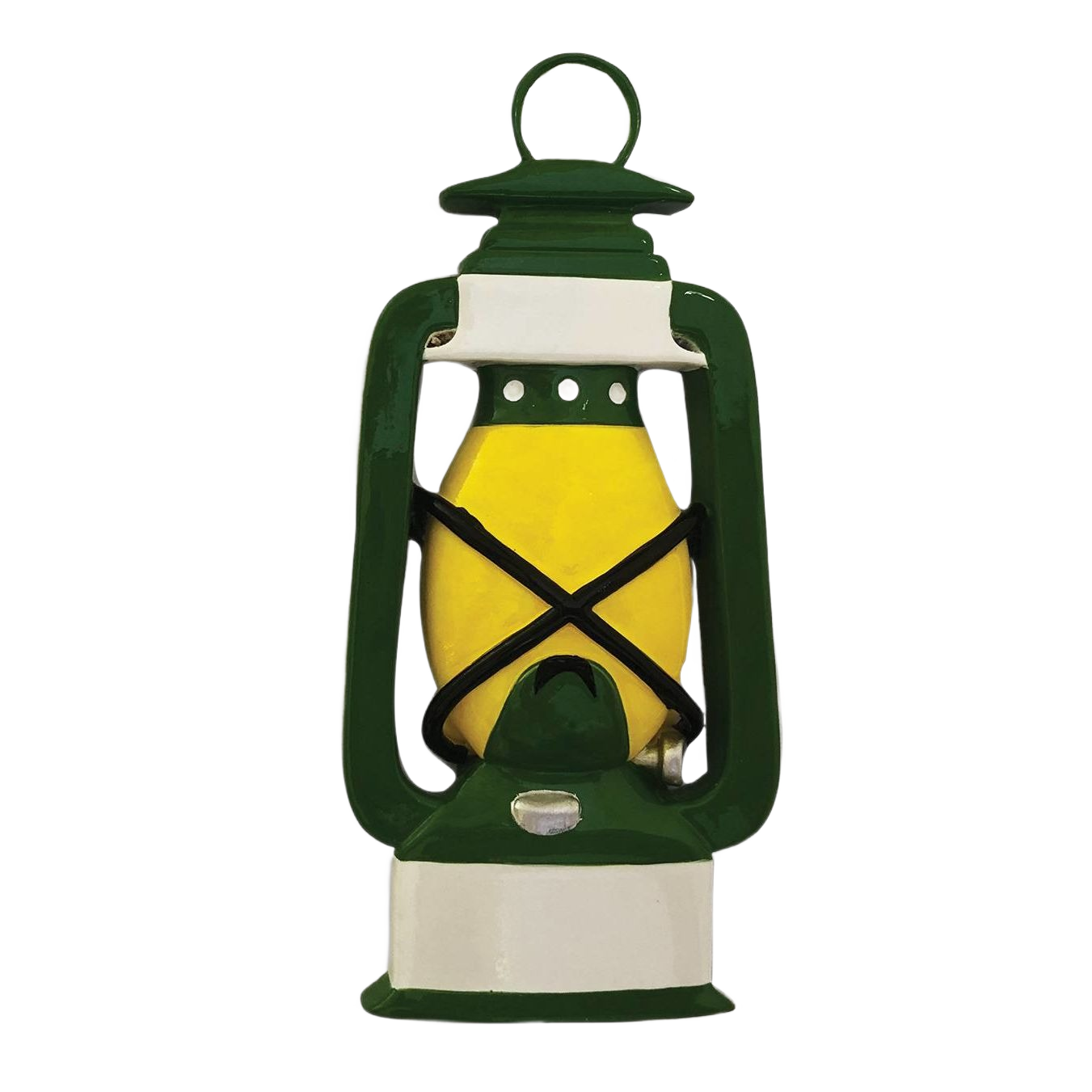 Green and white camping lantern ornament with yellow light for Christmas Ornaments & Tree Decorations under $50 collection