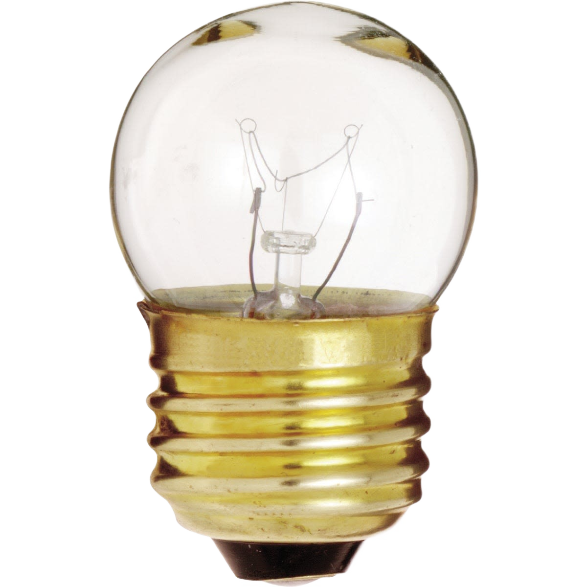 Clear incandescent light bulb with brass base for lighting and electrical home improvement projects under $50