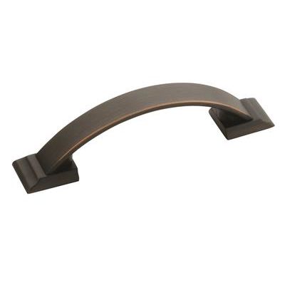 Oil-rubbed bronze curved cabinet pull with 3-inch center spacing for home improvement and furniture hardware collections under $50
