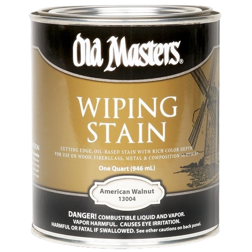 Oil-based American Walnut wiping stain in one quart can for interior wood finishing and home improvement projects