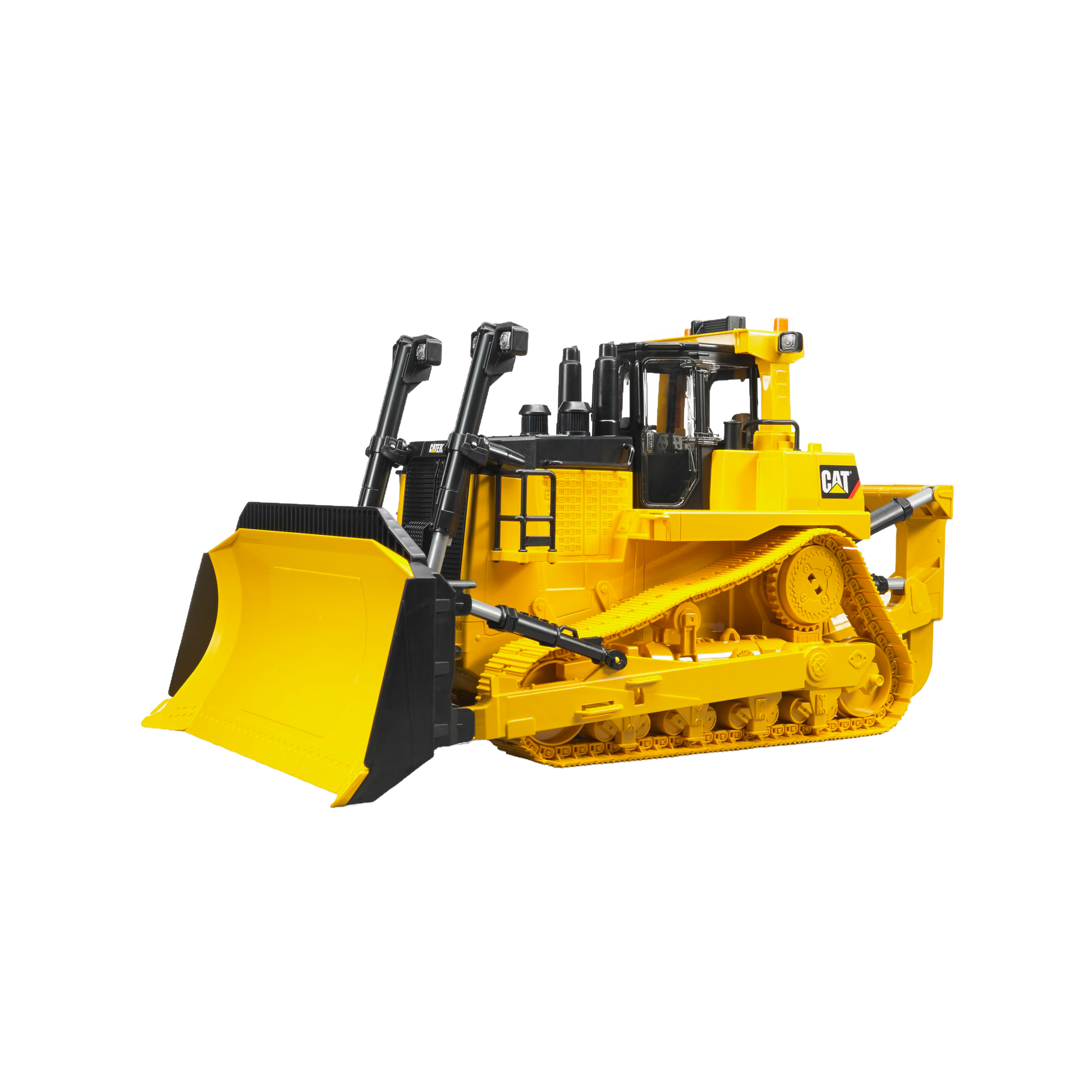 Yellow scale model of CAT track-type tractor with detailed tracks and blade from Vehicles & Remote Controlled Toys collection