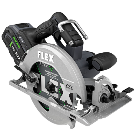 Cordless 24V brushless circular saw with 7-1/4 inch blade for precision woodworking and home improvement tasks