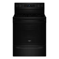 Black 30-inch electric range with digital controls and smooth cooktop from Ranges & Kitchenware collection