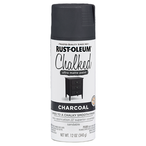 Charcoal spray paint can with ultra matte finish for home improvement in Rust Oleum spray paint collection