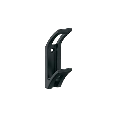 Matte black double prong wall hook with modern design, perfect for bathroom, robe hooks, and storage under $50 collections