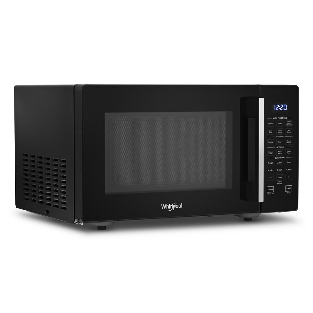 Black countertop microwave with digital control panel and LED clock from countertop microwaves and kitchen appliances collection