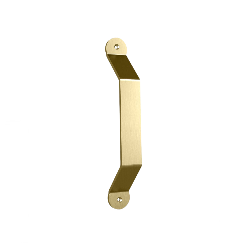 Brushed gold interior barn door pull with Charleston design for rustic home improvement and hardware collections under $50