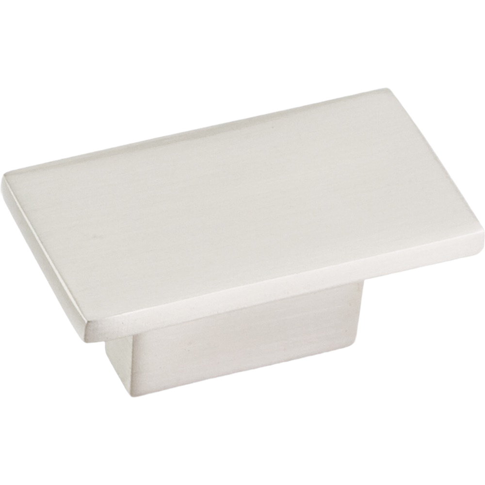 Modern satin nickel cabinet knob with rectangular design for furniture and home improvement under $50 collections
