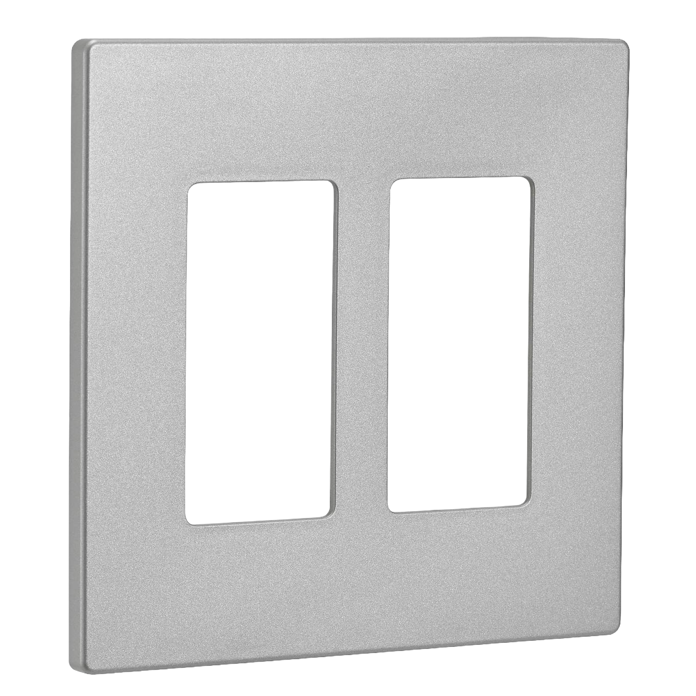 Silver granite finish 2 gang screwless wall plate for electrical outlets and switches in home improvement collection