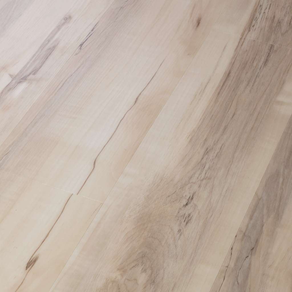 Light natural mineral maple vinyl flooring tile with subtle grain texture for durable flooring and rugs collections under $100