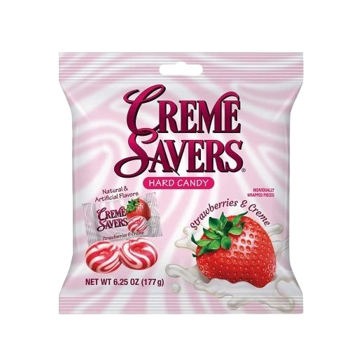 Bag of Creme Savers hard candy with strawberries and creme flavor in Candy and Food & Beverage collections under $25