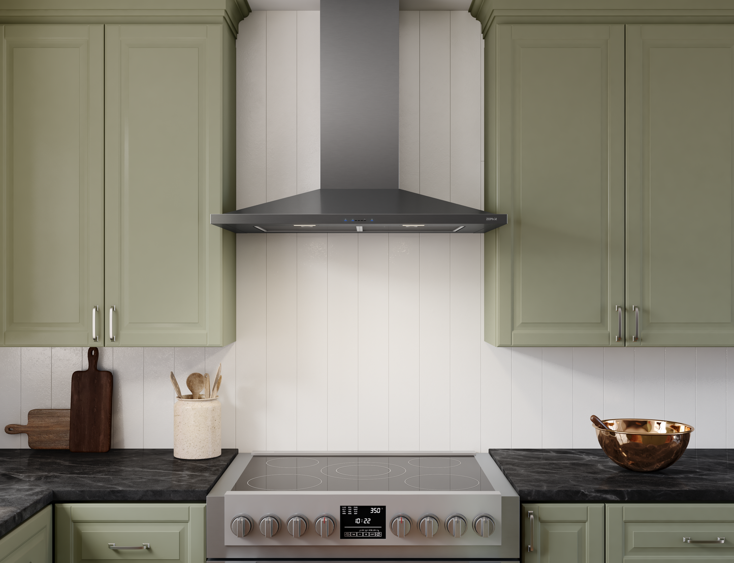 Anzio Chimney Hood 90cm LED 600 CFM