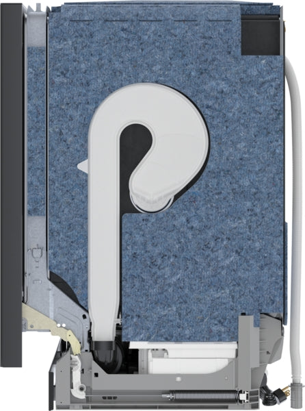 Cross-sectional view of dishwasher interior showing insulation and water circulation system from Bosch Appliances collection
