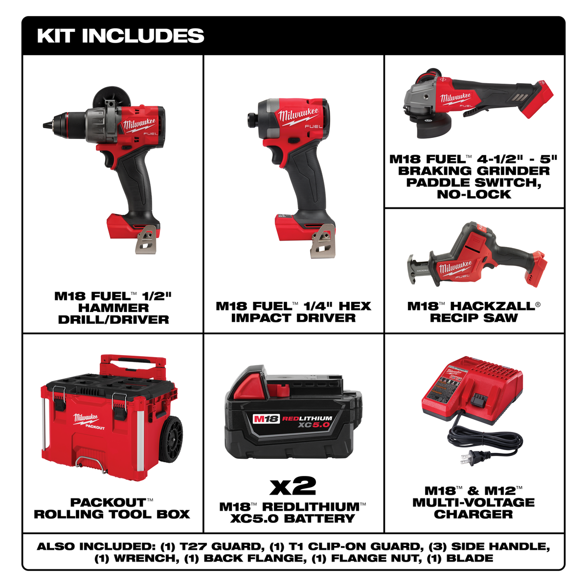 Milwaukee M18 FUEL™ 4-Tool Combo Kit w/PACKOUT