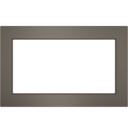 Dark metal built-in trim kit with rectangular cutout for kitchen appliance installation in home improvement tools collection