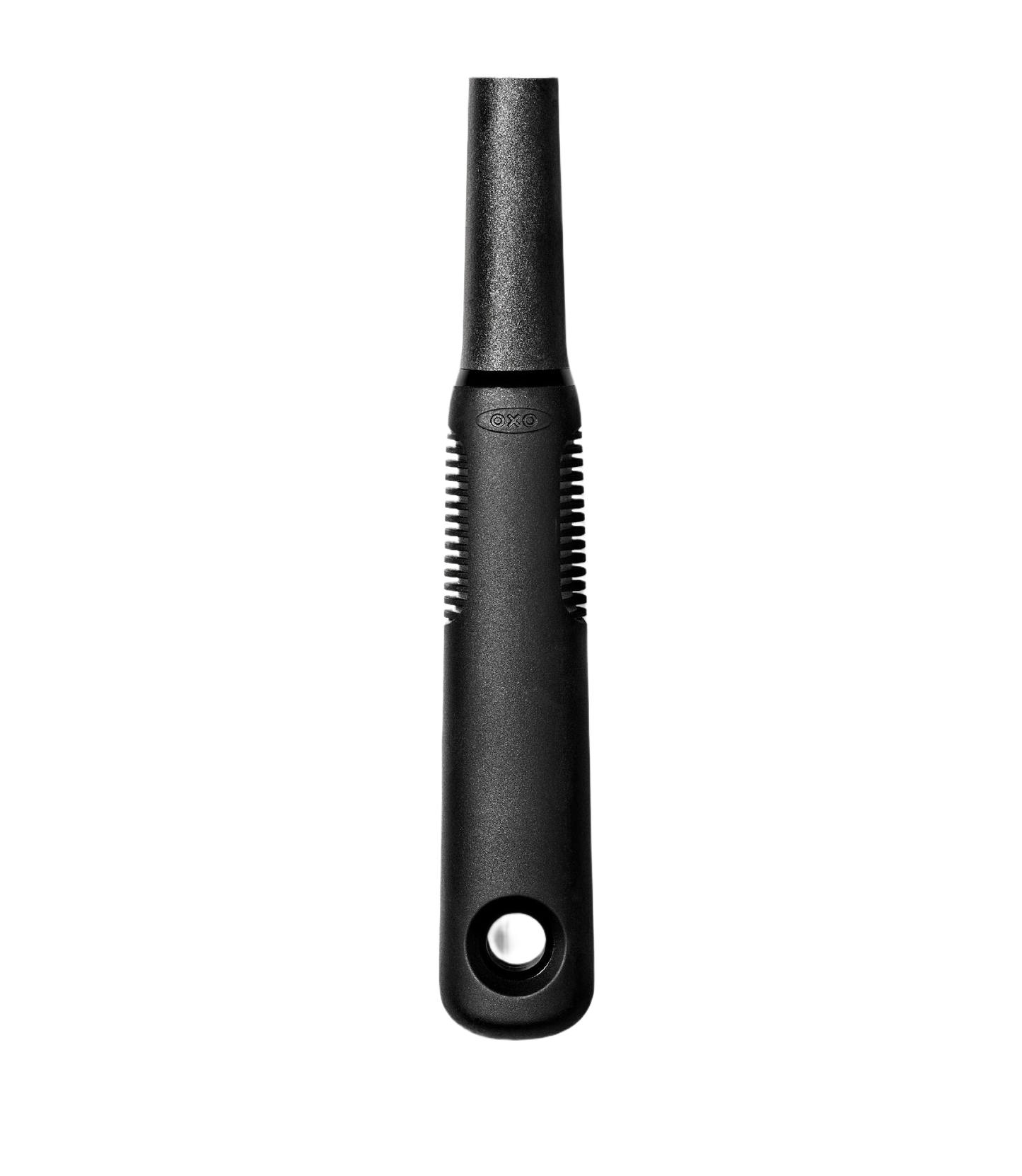 Black ergonomic handle with textured grip for kitchen utensils in cooking and kitchen gadgets collections
