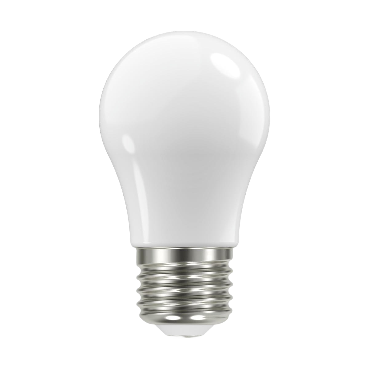 Compact A15 LED light bulb with medium base, soft white glow, energy-efficient for home and office lighting needs.