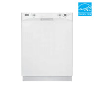 White front control built-in dishwasher with spacious interior racks, part of kitchen and appliance collections