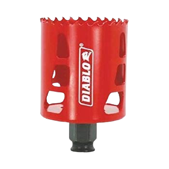 Red Diablo 9/16-inch hole saw with sharp teeth for woodworking tools in home improvement collections under $50