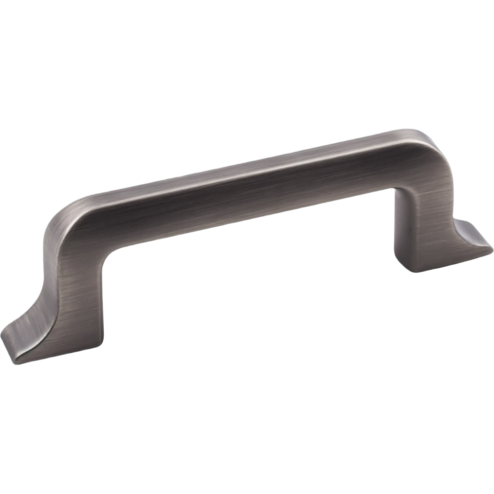 Brushed pewter 3-inch cabinet pull with modern design for furniture hardware and home improvement collections