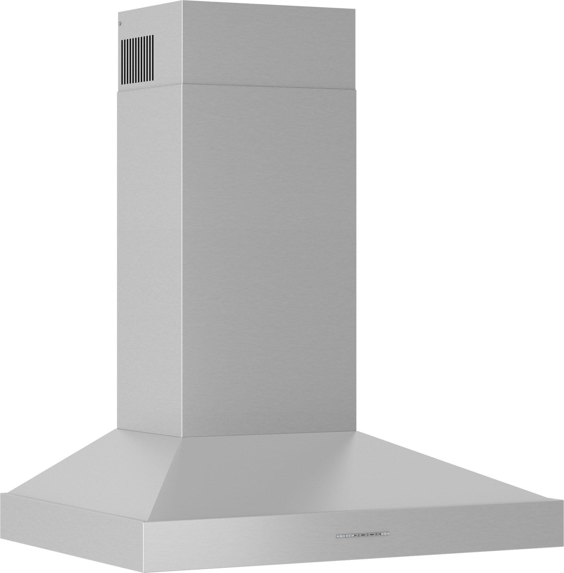 stainless steel wall mounted range hood with pyramid shape and concealed filter panel in appliances and kitchenware collection