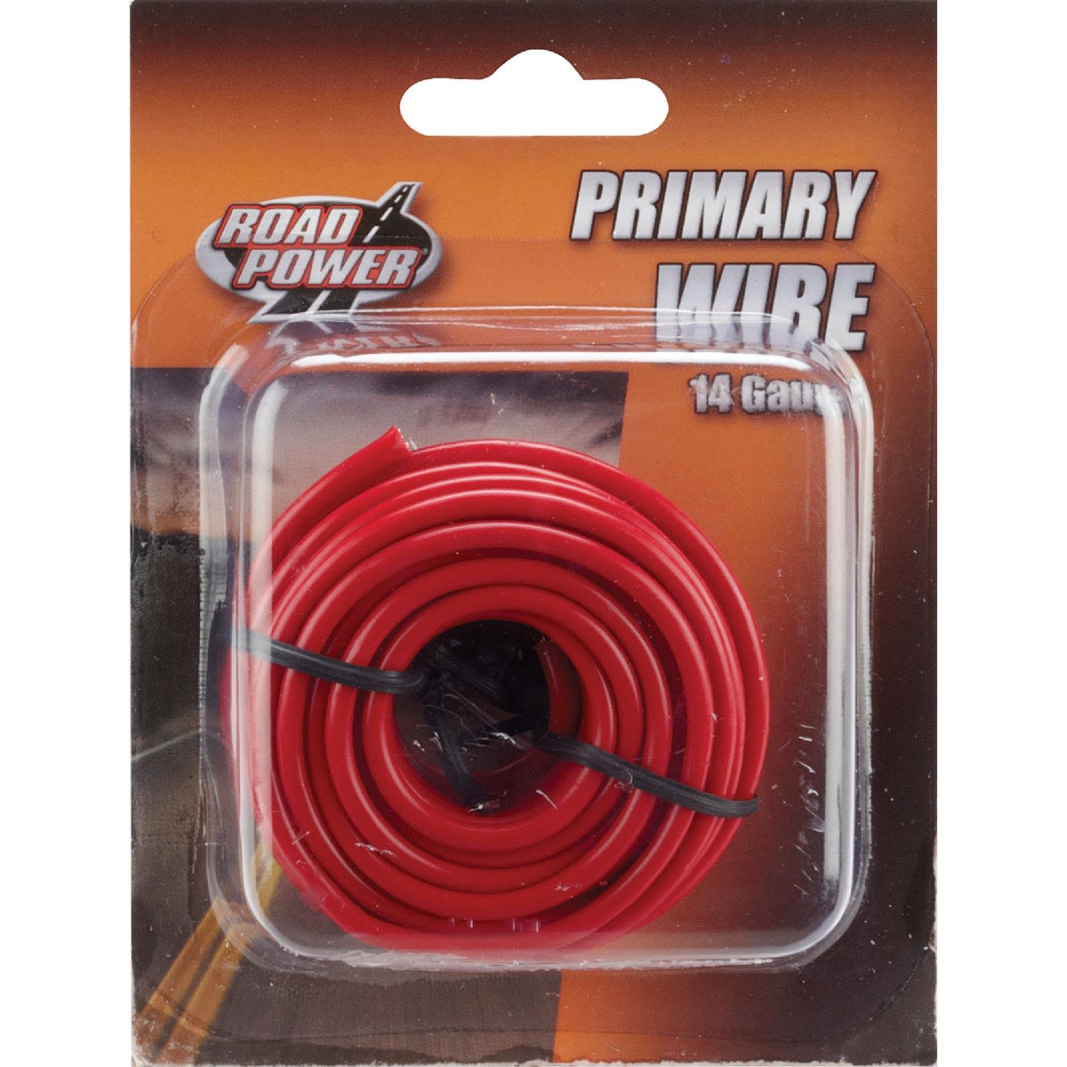 Red 14 gauge PVC-coated primary wire coil designed for tools and home improvement electrical projects