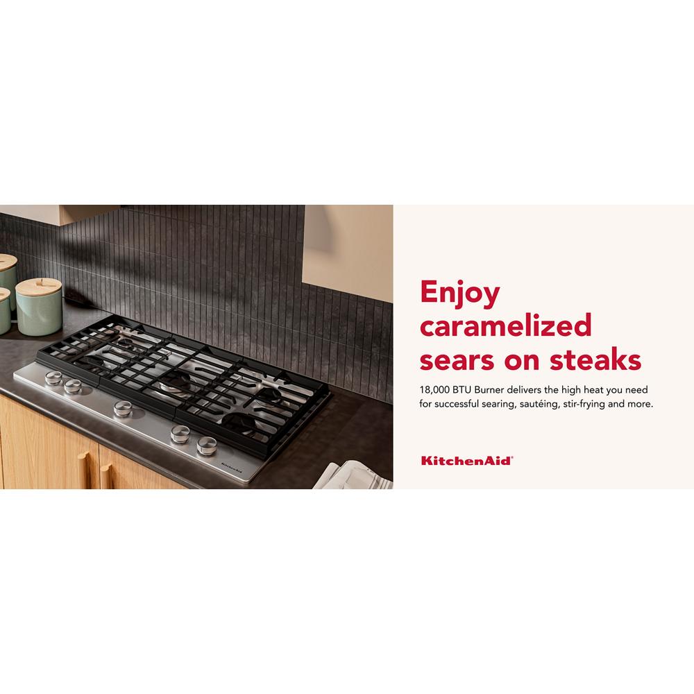 KitchenAid® 36 in. Gas Cooktop with 5 Versatile Burners
