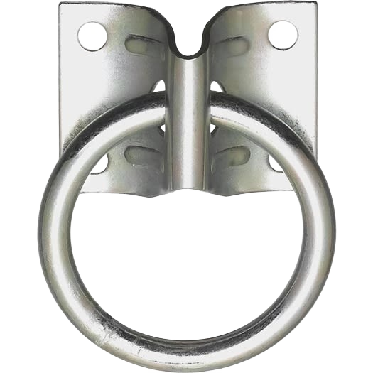Zinc-plated metal hitching ring with mounting plate for animal tie-downs in home improvement hardware under $50
