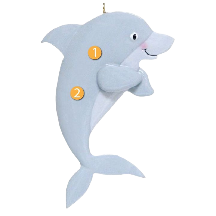 Light blue smiling dolphin Christmas ornament for tree decorations under $50 collection