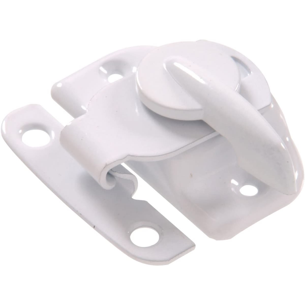 White cam-style sash lock with lever handle for window security in hardware and home improvement collections under $50