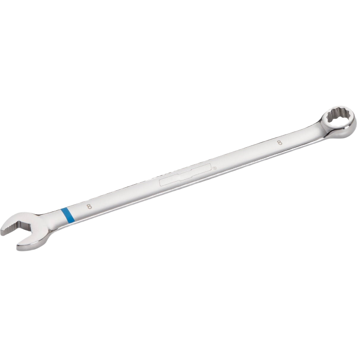 Polished metal combination wrench with open and 12-point box ends for precise gripping in home improvement tasks