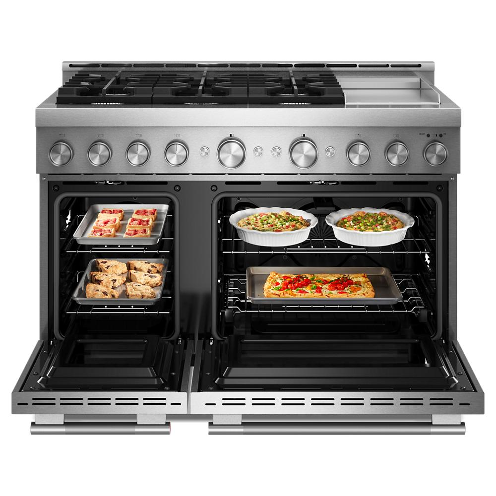 KitchenAid® 48-Inch 6 Burner Commercial-Style Gas Range with Griddle