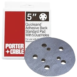 5-inch sanding pad with adhesive back and dust holes for efficient sanding in tools under $50 home improvement collections