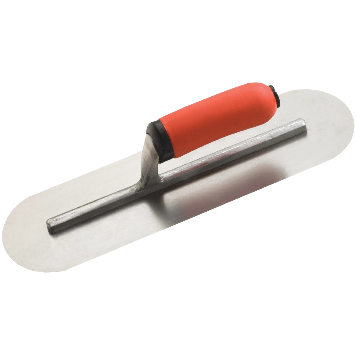 Pool trowel with rounded corners and ergonomic orange handle for comfortable use in home improvement hand tools collection