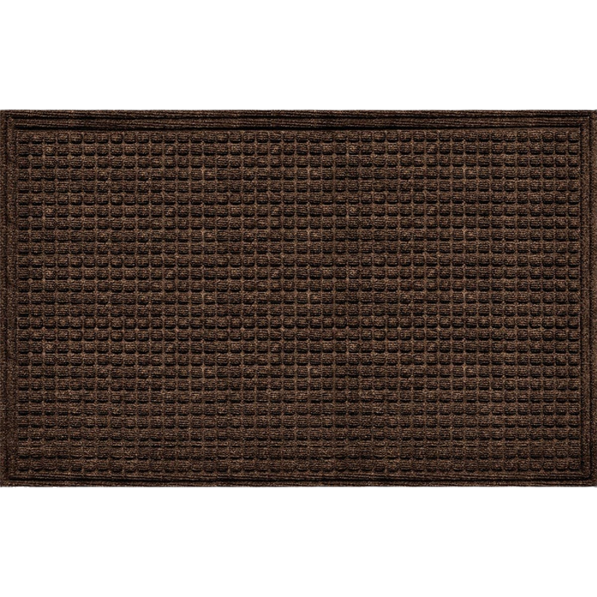 Brown textured doormat with grid pattern designed for entryway use in home improvement and decor settings