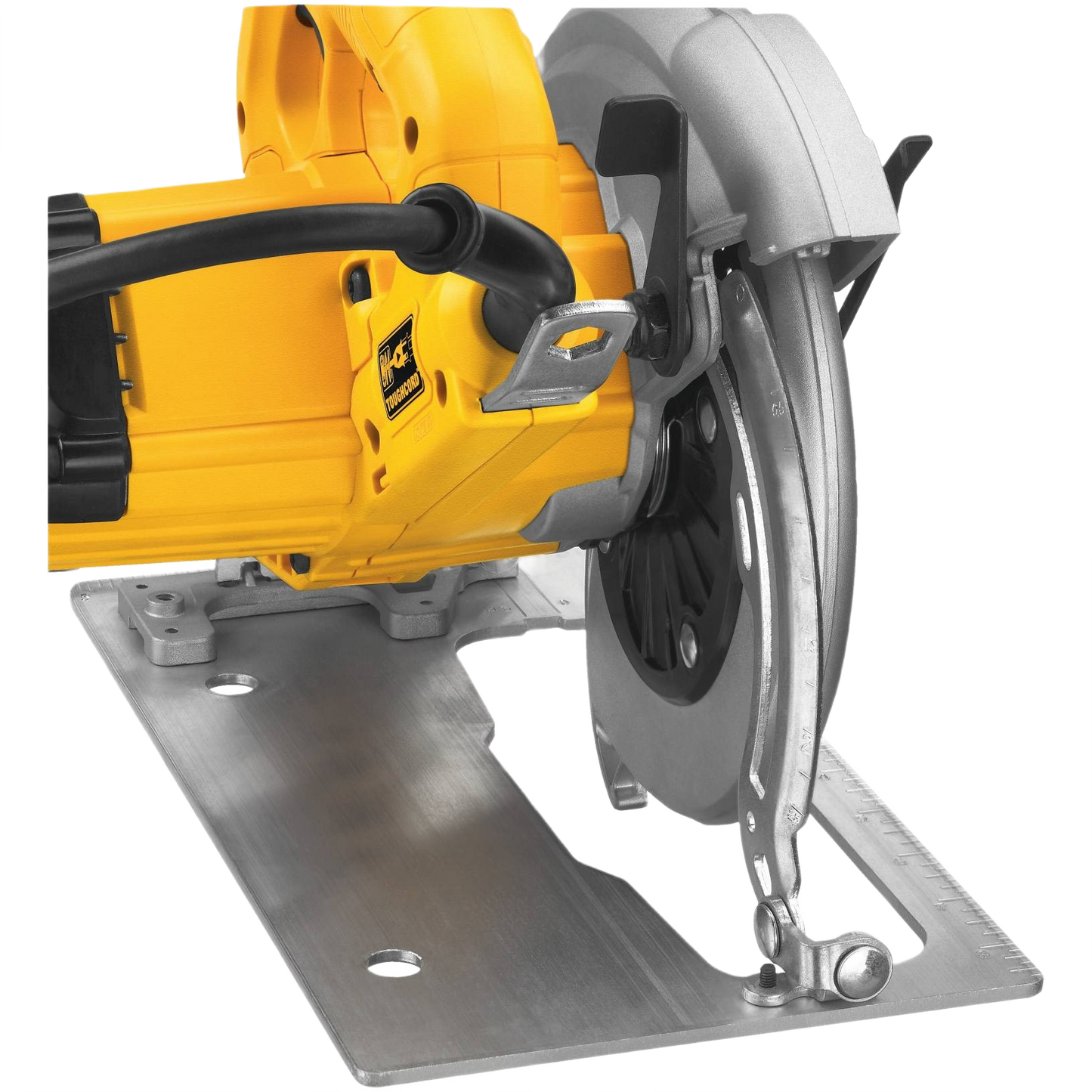 Yellow compact circular saw with metal base for versatile cutting in power tools and home improvement projects