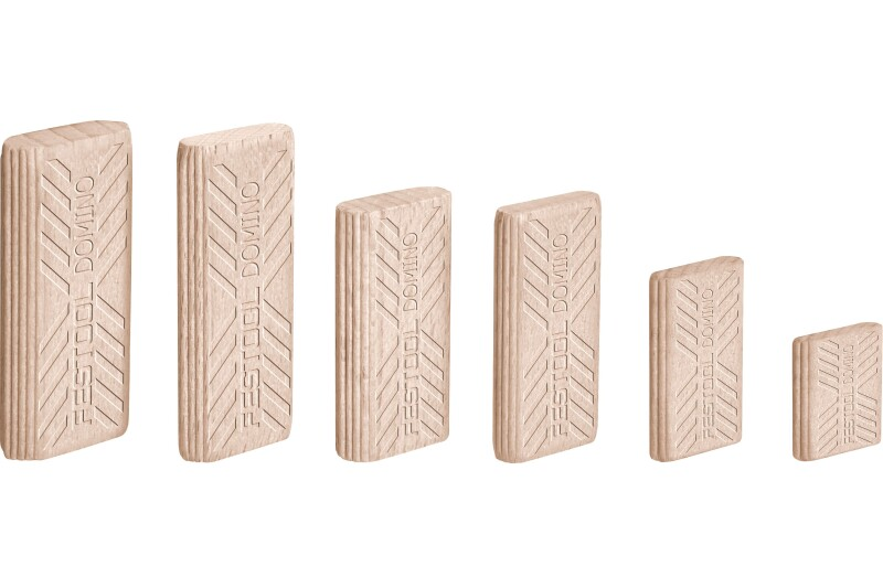 Set of beech wood tenons in varied sizes for precise joinery in tools and home improvement projects
