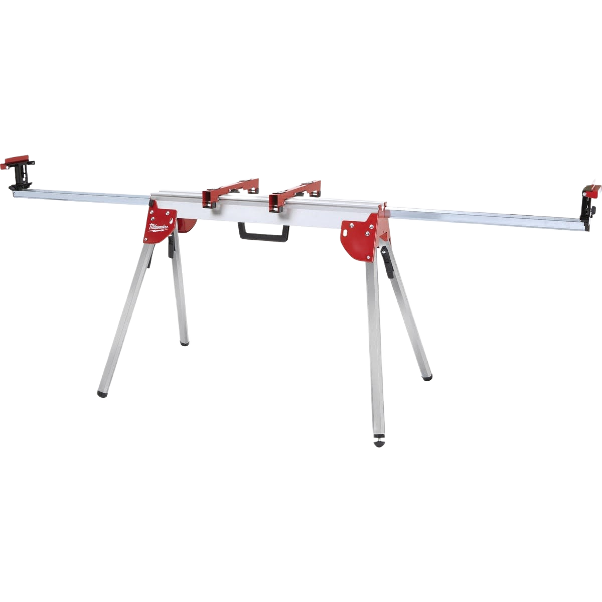 Foldable miter saw stand with aluminum frame and stabilizing legs for home improvement and tool support tasks