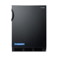 Black 24-inch built-in all-refrigerator with left-side handle and ventilation grille in Refrigerators and Appliances collection