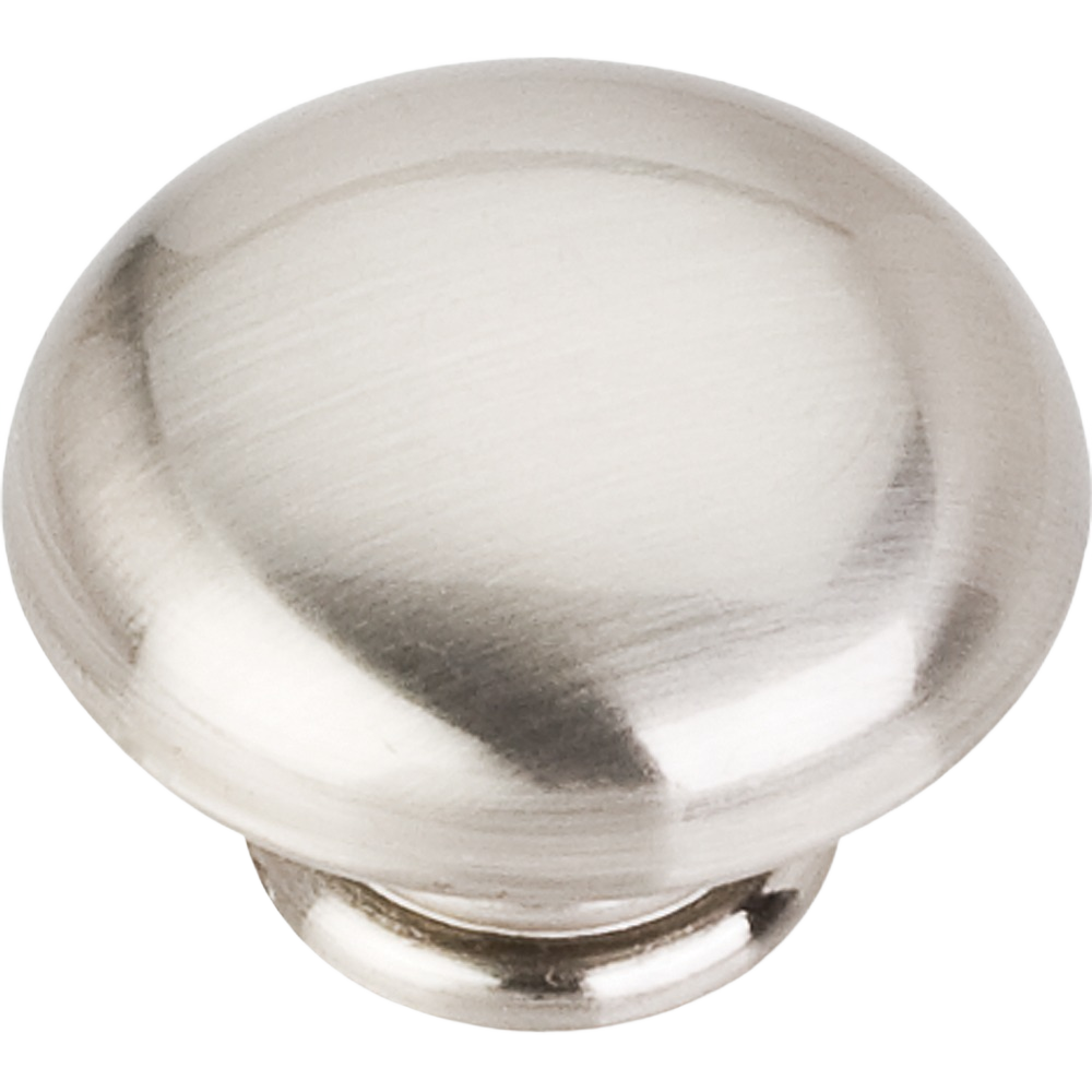 Satin nickel cabinet knob with smooth rounded top for furniture hardware in home improvement under $50 collections