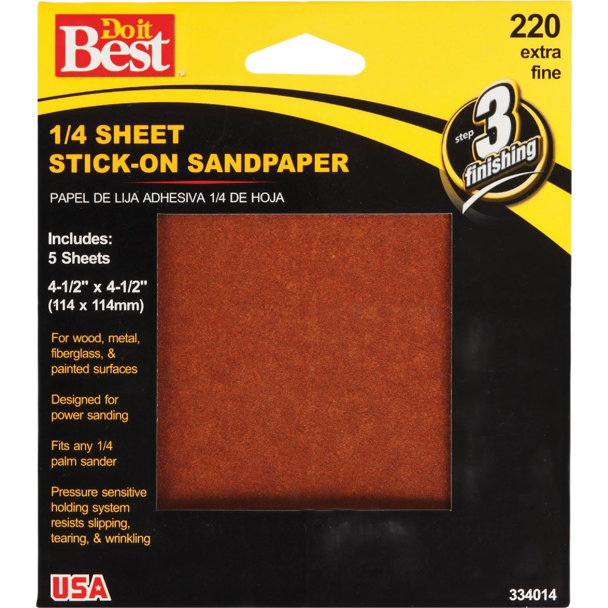 Pack of 220-grit fine sandpaper sheets with adhesive backing for sanding wood and painted surfaces under $50 and home improvement collections