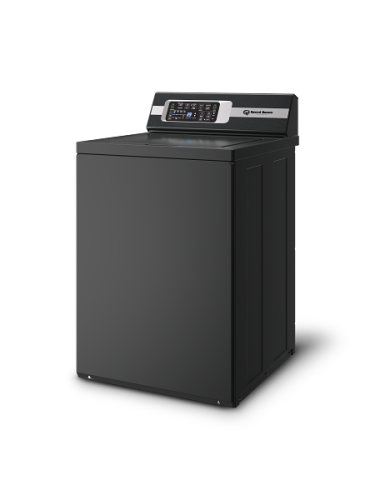 Matte black top load washer with digital display panel designed for efficient home improvement laundry tasks