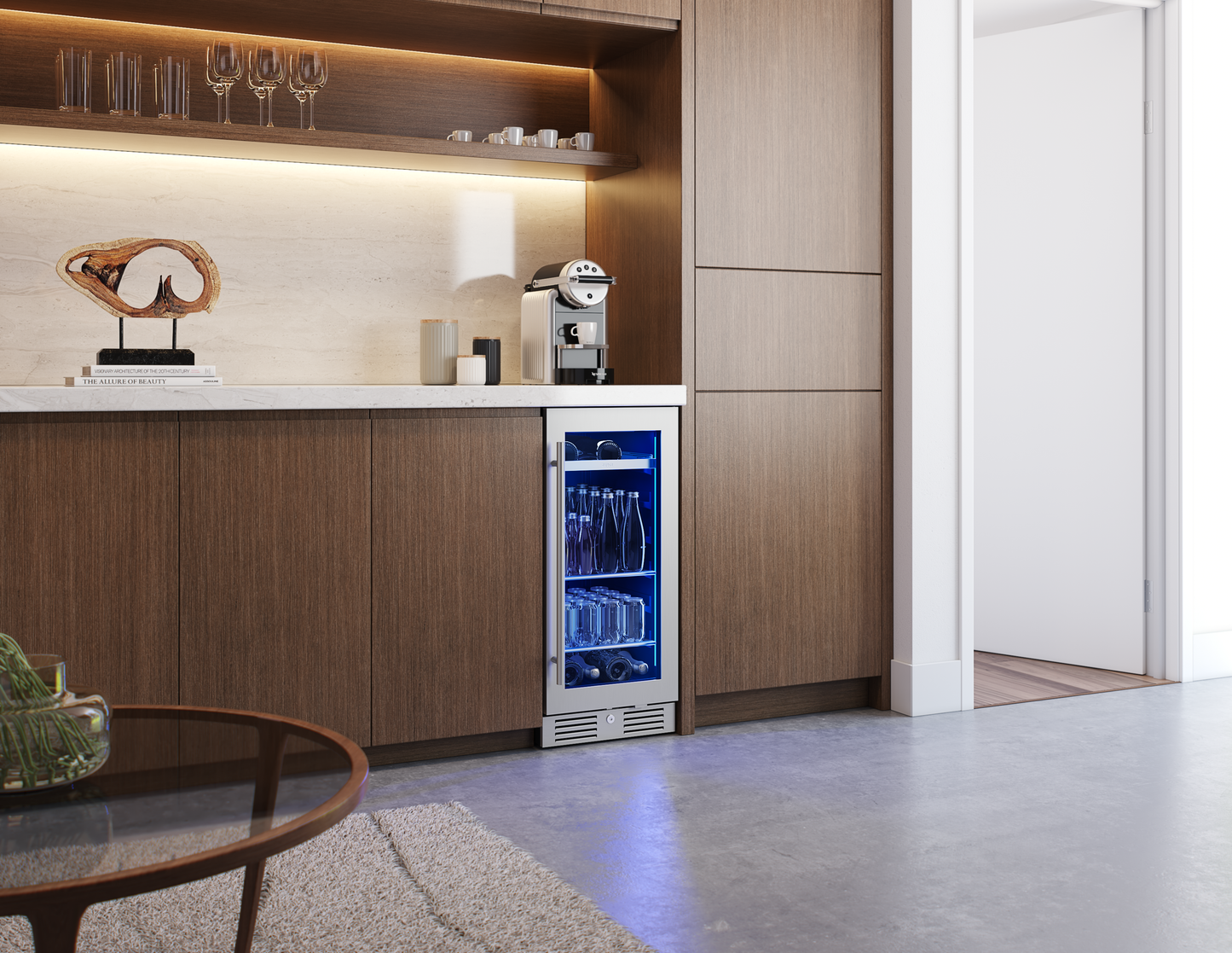 Beverage Center 15", Reversible Single Zone, Stainless & Glass