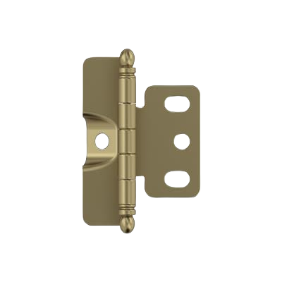 Golden champagne full wrap ball tip cabinet hinge designed for 3/4" door thickness in home improvement projects