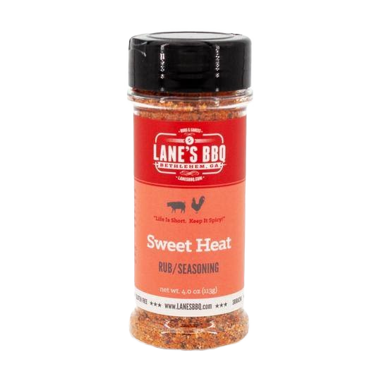 4 oz. jar of Lane's Sweet Heat BBQ rub and seasoning for grilling and outdoor cooking collections